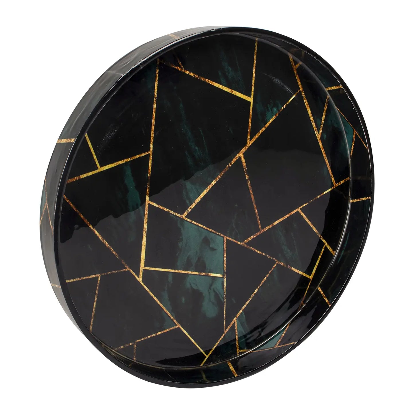 Decorative Tray Cosmos Galaxy Pattern Resin Inlay Collection in 12x12