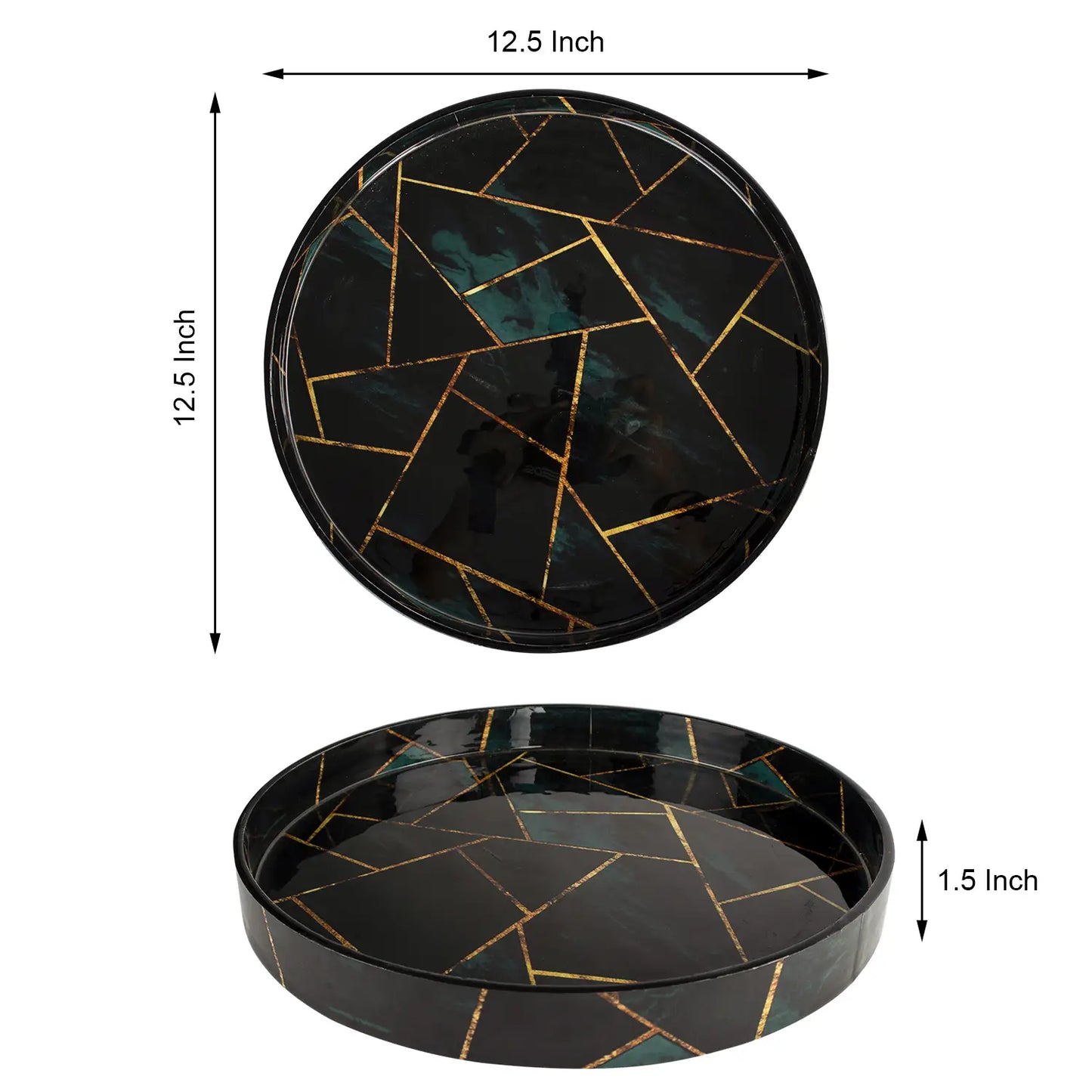Decorative Tray Cosmos Galaxy Pattern Resin Inlay Collection in 12x12