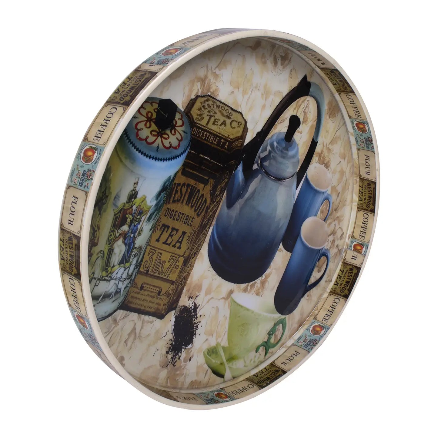 Decorative Tray Voyage Assam Pattern Resin Inlay Collection in 12x12