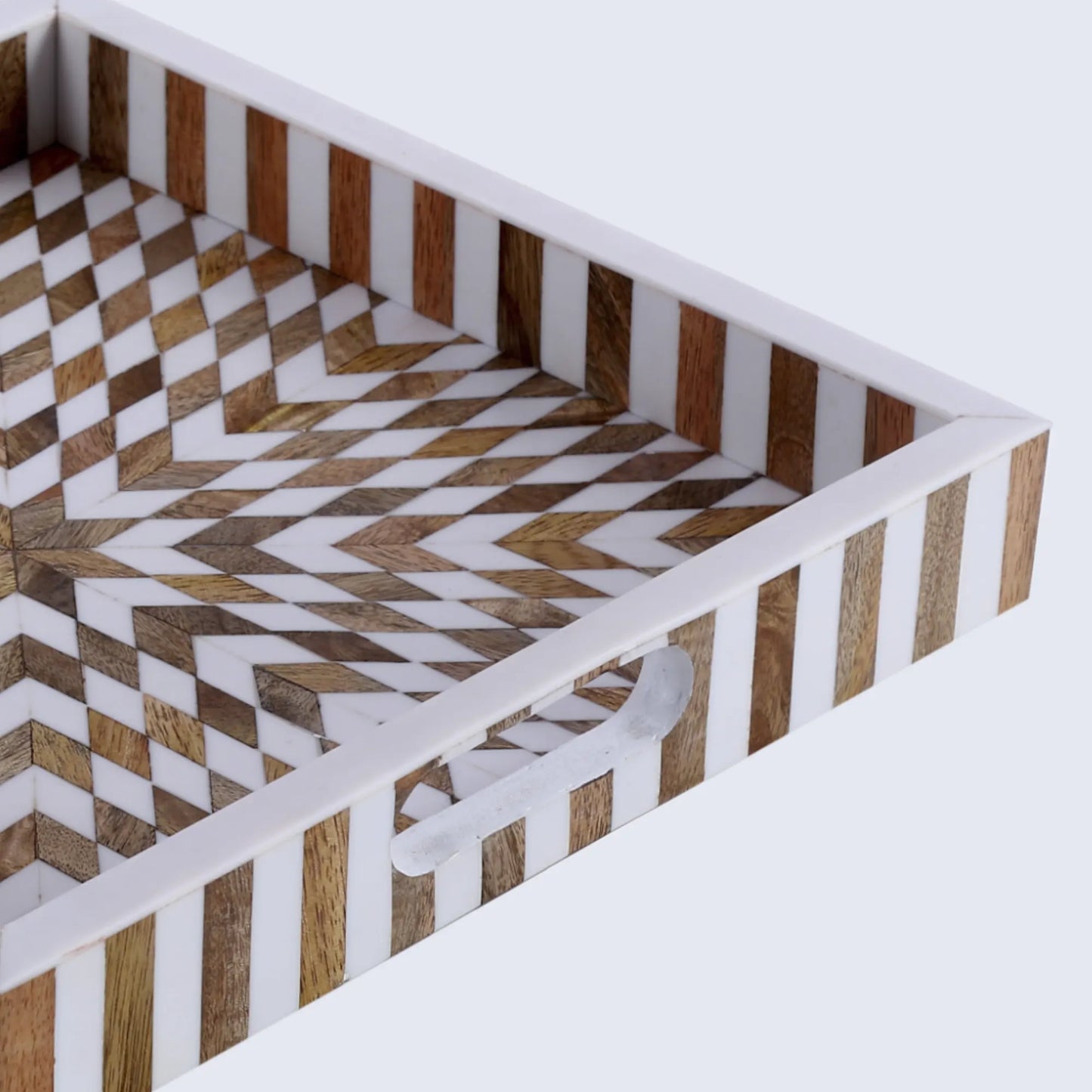 Decorative Tray Estrella Vida Pattern Resin Inlay Collection in 12x12