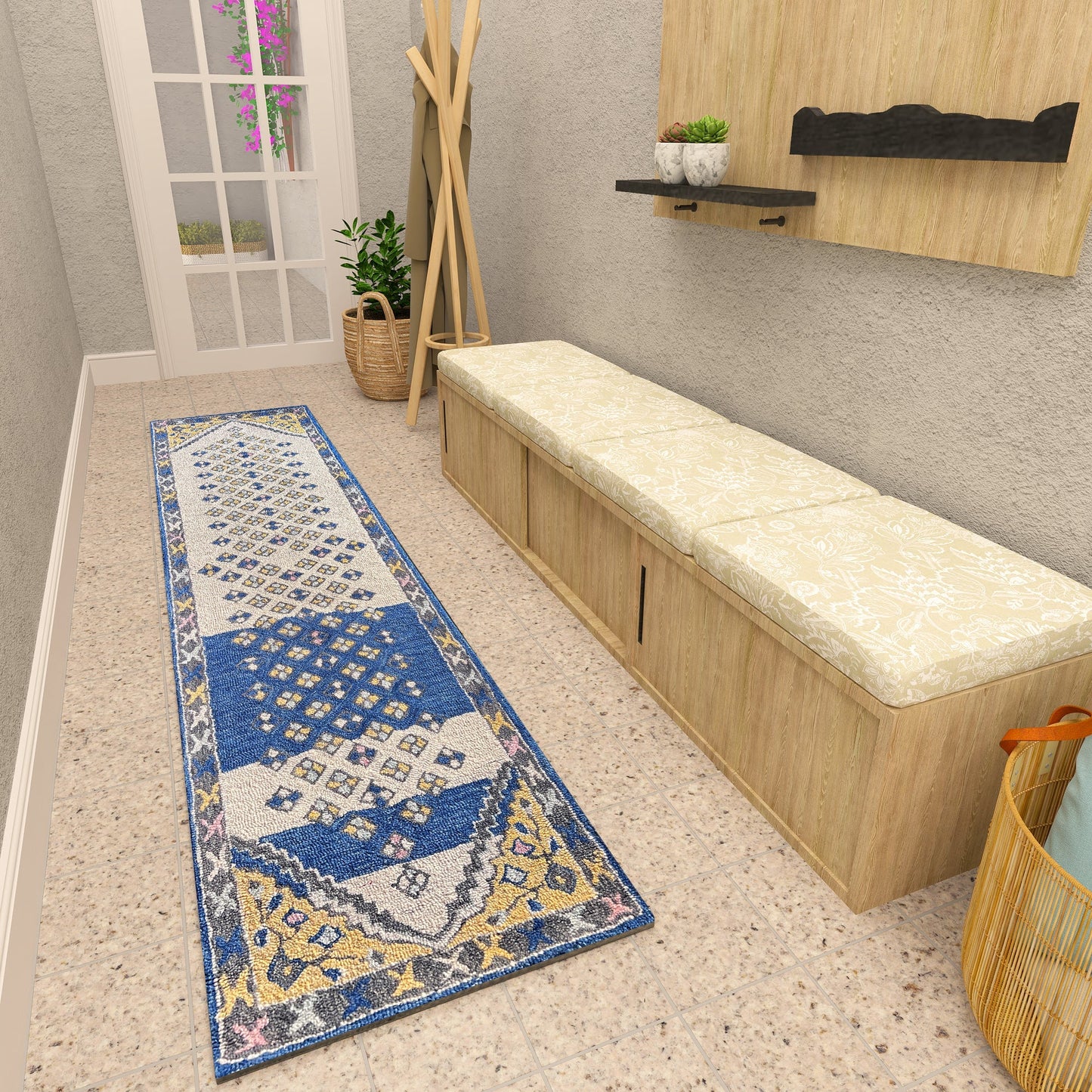 Premium Hand-Tufted Rug Made of 100% Wool - Tatar Folk - 2x6 Feet