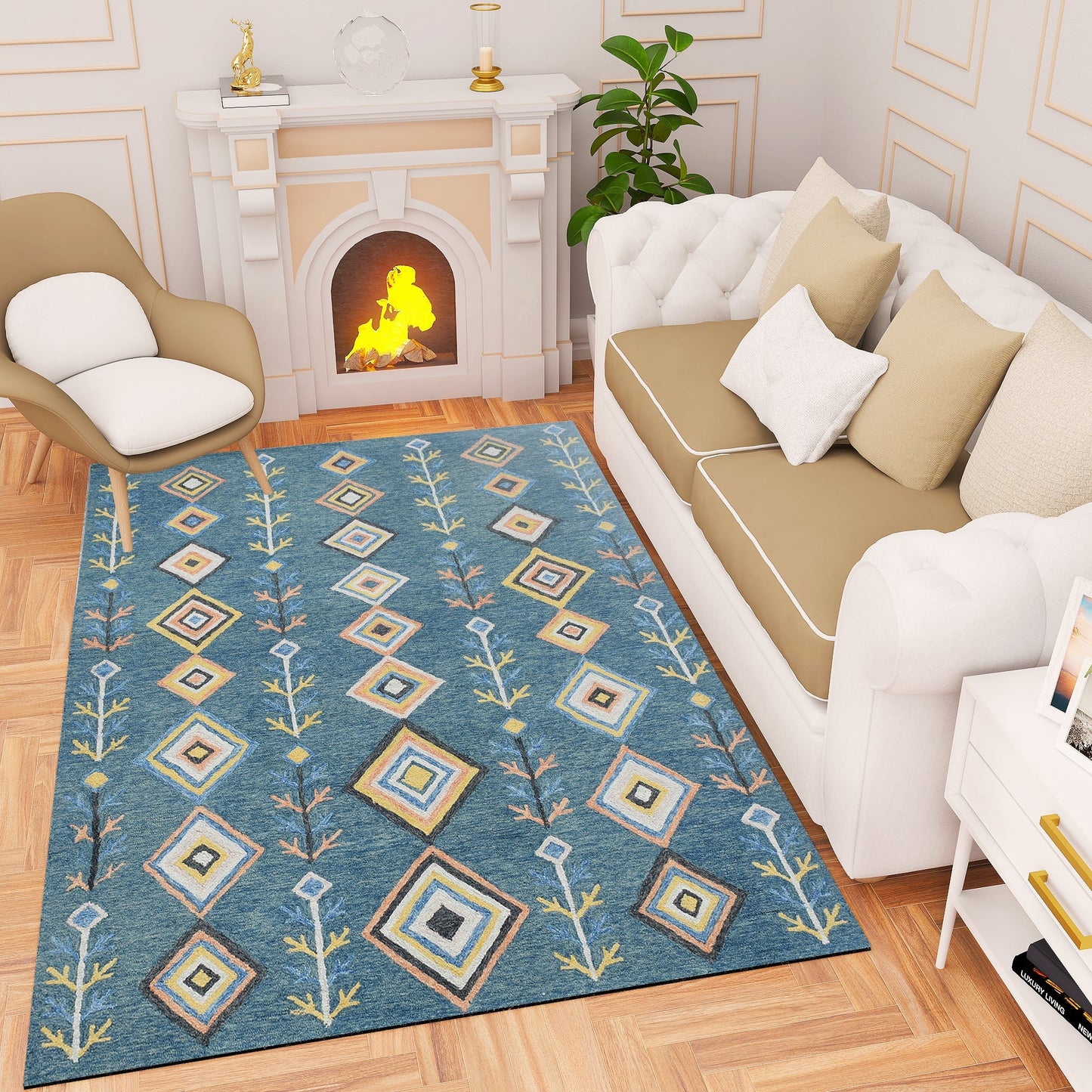 Premium Hand-Tufted Rug Made of 100% Wool - Tundra - 5x8 Feet