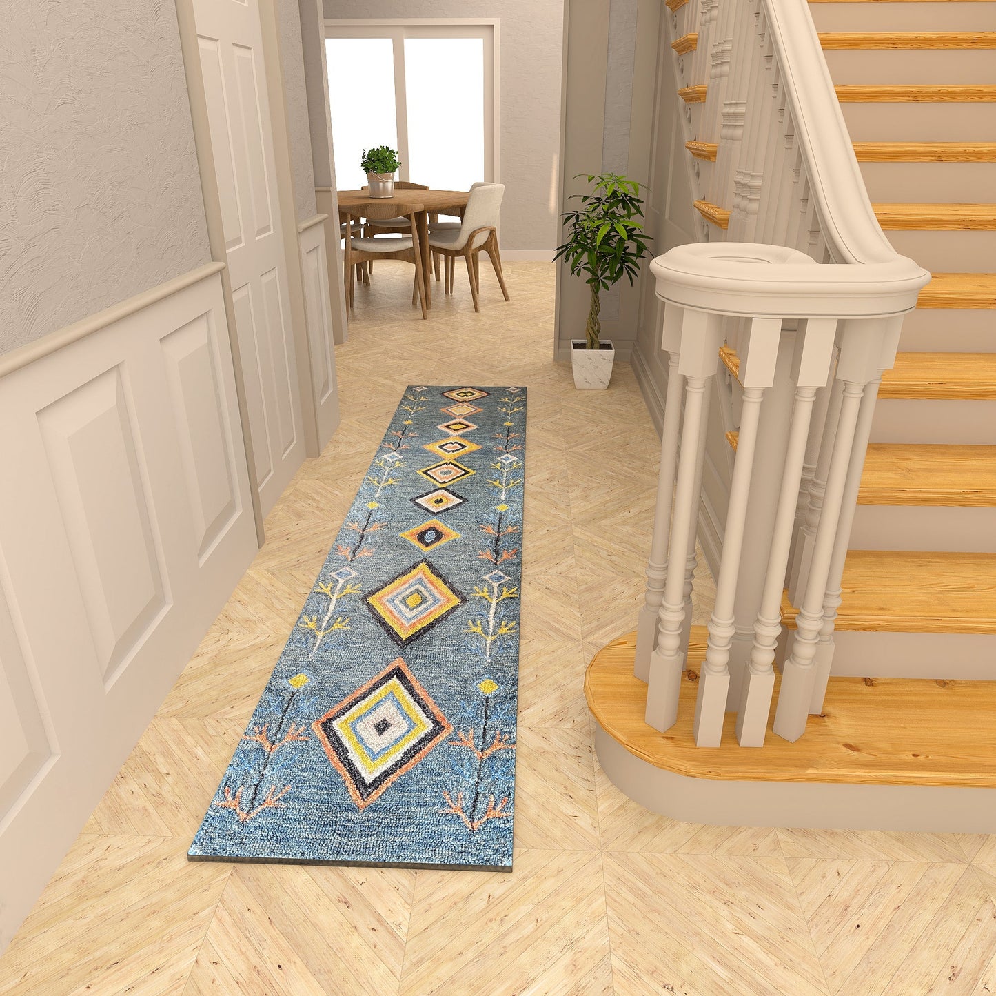 Premium Hand-Tufted Rug Made of 100% Wool - Tundra - 2x6 Feet