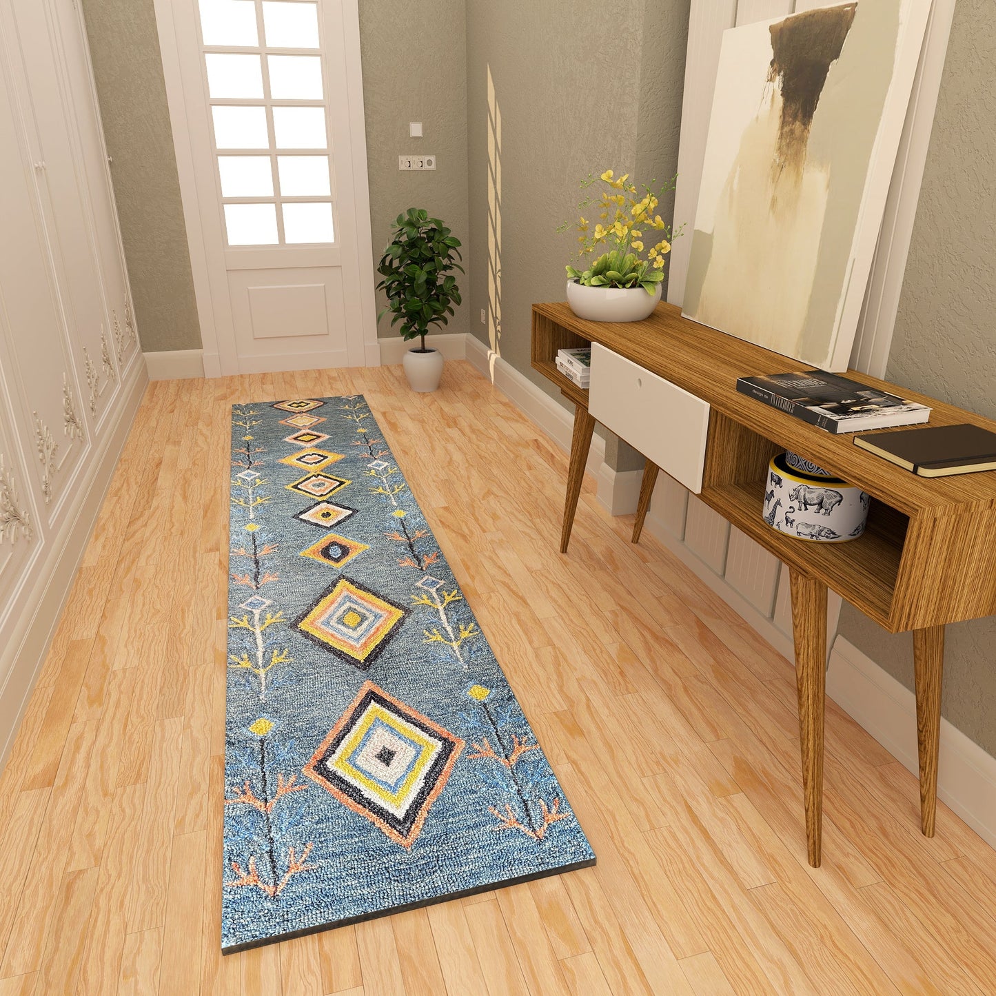 Premium Hand-Tufted Rug Made of 100% Wool - Tundra - 2x6 Feet