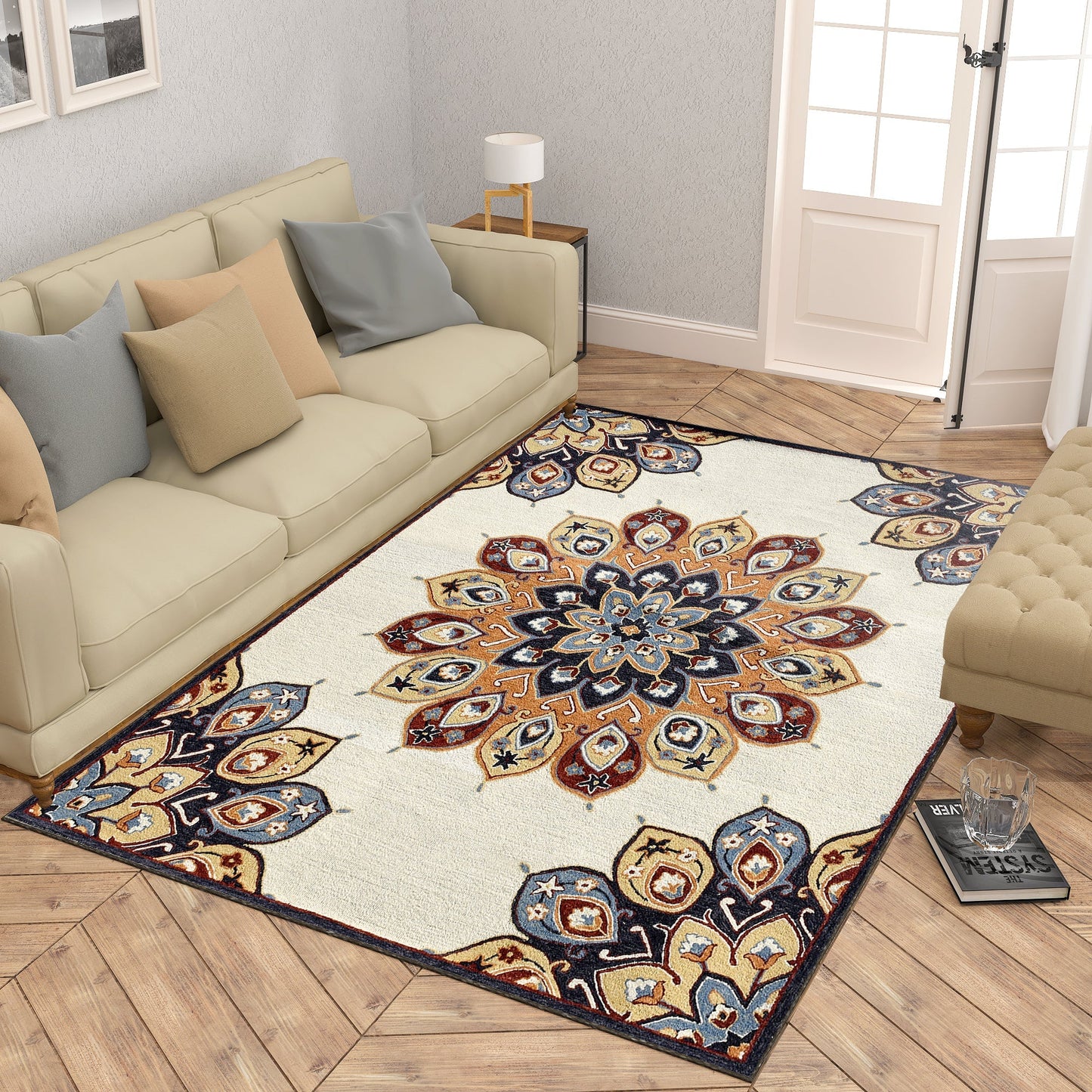 Premium Hand-Tufted Rug Made of 100% Wool - Vivid Plume - 3x5 Feet