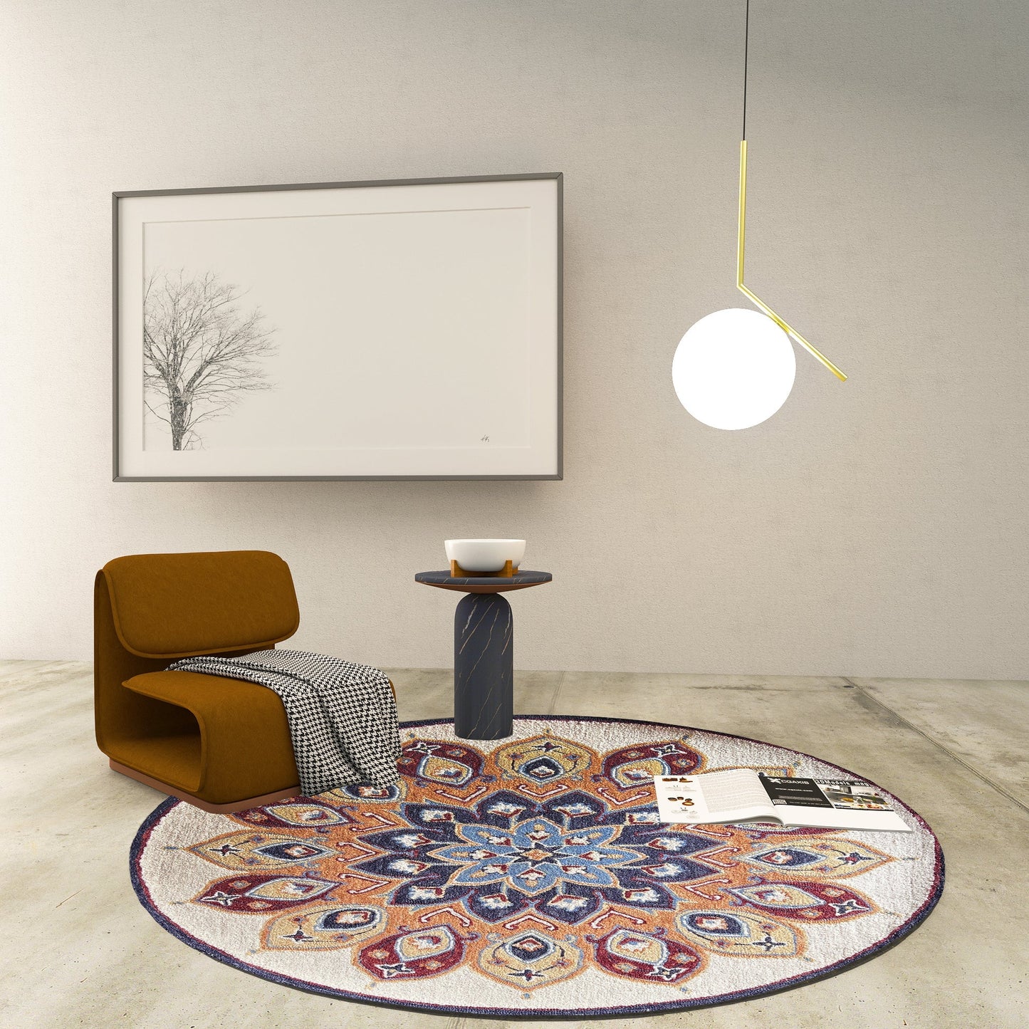 Premium Hand-Tufted Rug Made of 100% Wool - Vivid Plume - 5x5 Feet
