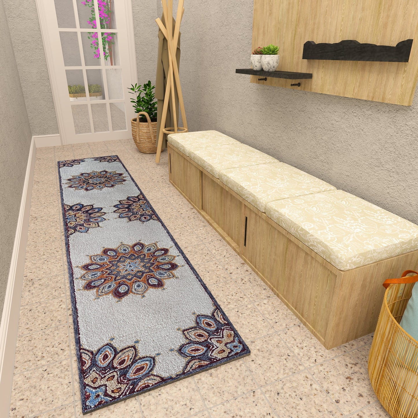 Premium Hand-Tufted Rug Made of 100% Wool - Vivid Plume - 2x10 Feet