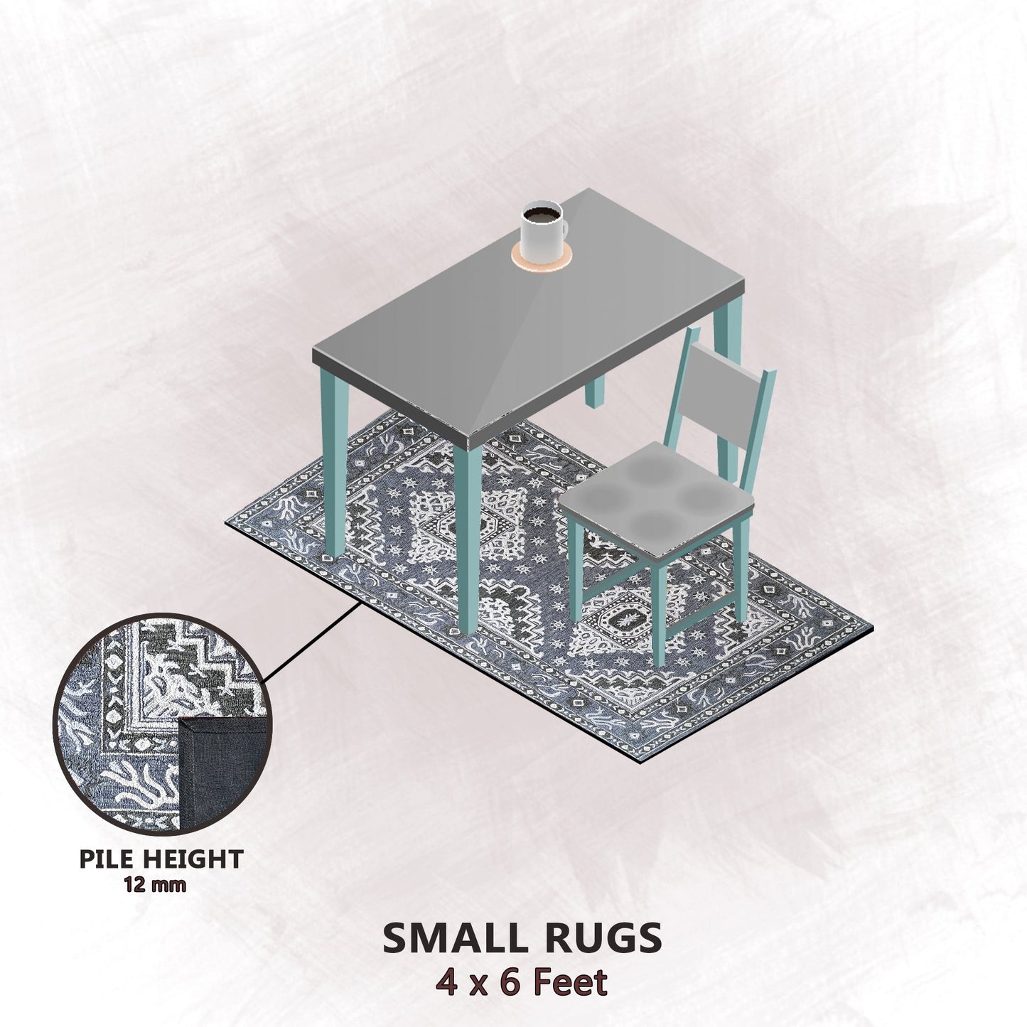 Premium Hand-Tufted Rug Made of 100% Wool - Wandering Star - 4x6 Feet