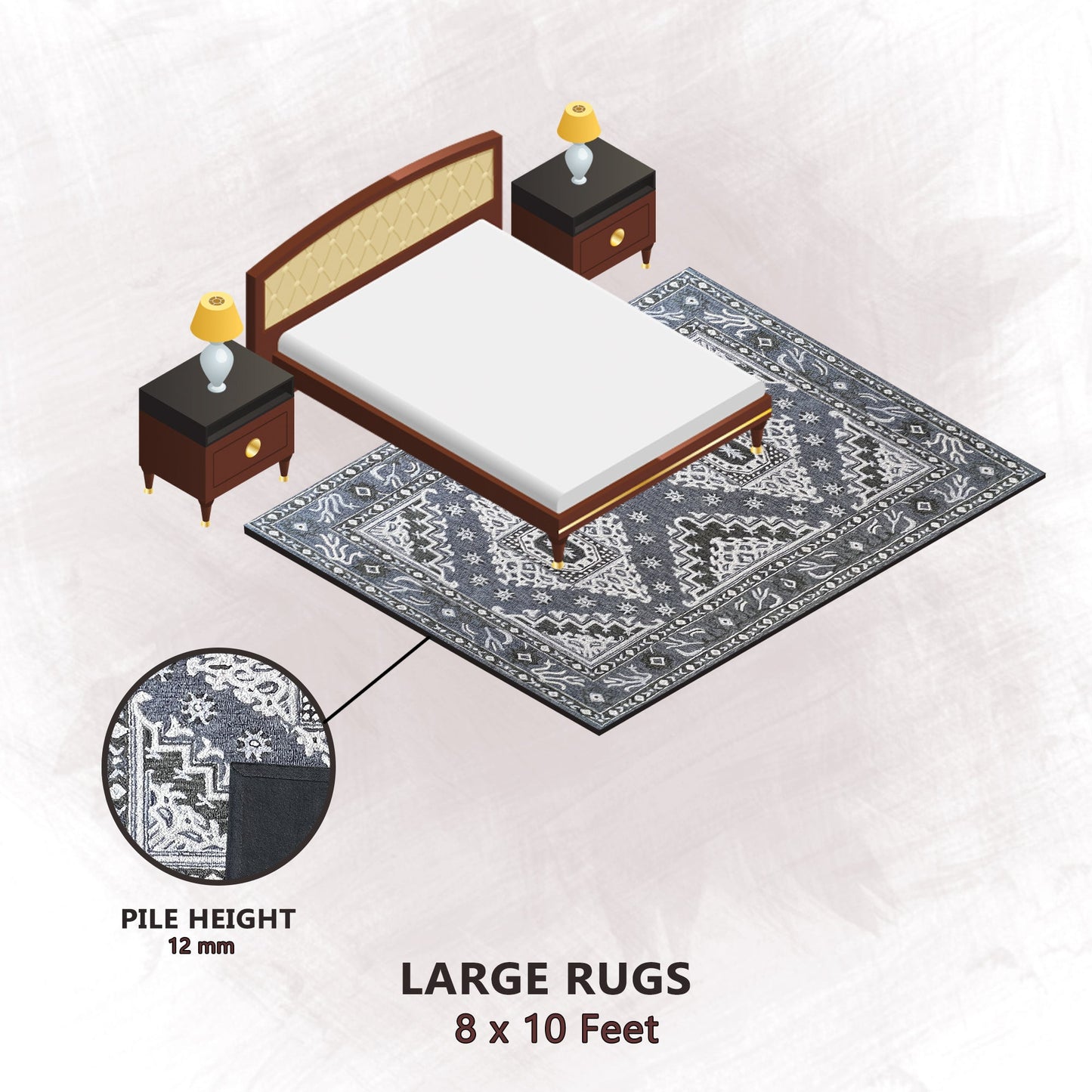 Premium Hand-Tufted Rug Made of 100% Wool - Wandering Star - 8x10 Feet