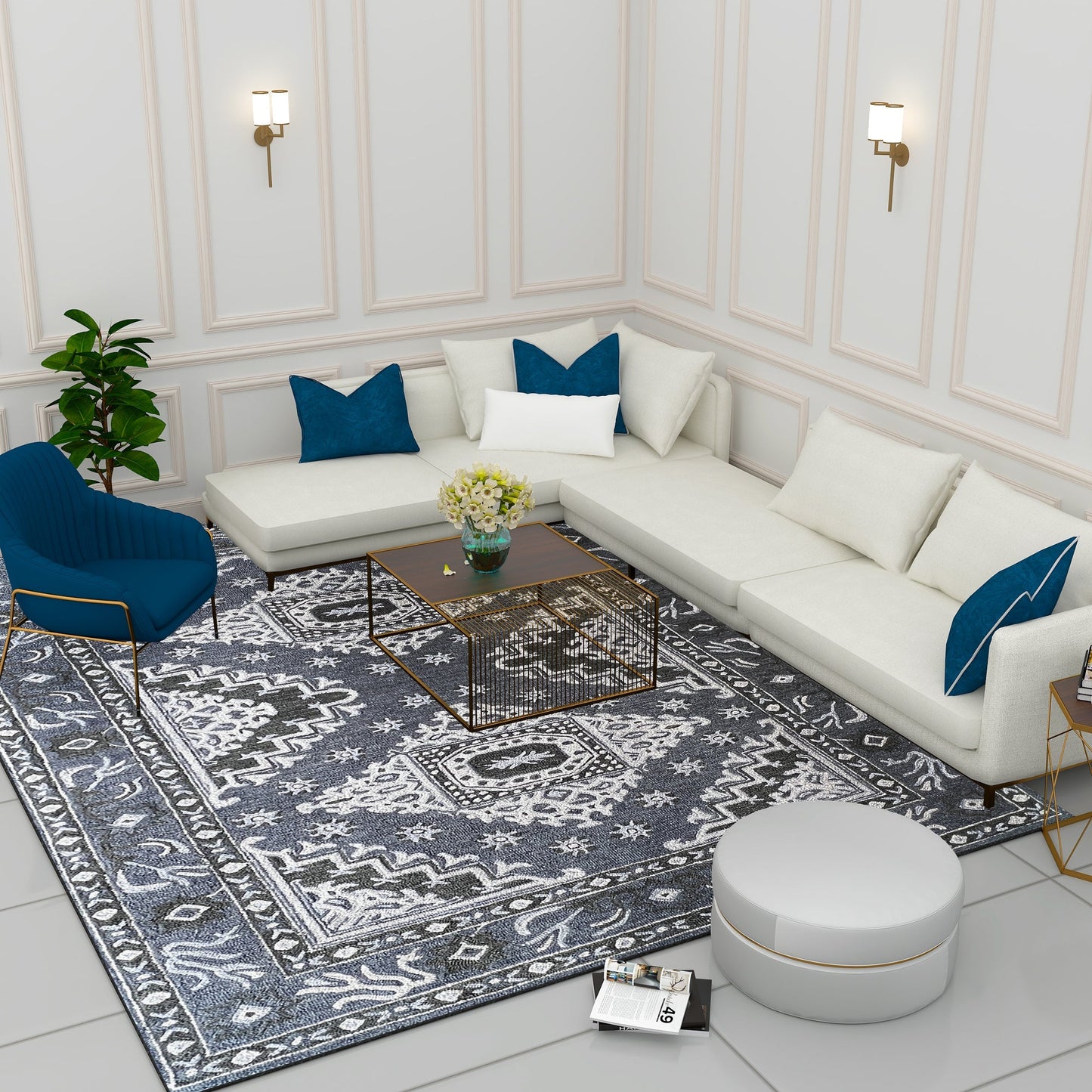 Premium Hand-Tufted Rug Made of 100% Wool - Wandering Star - 9x12 Feet