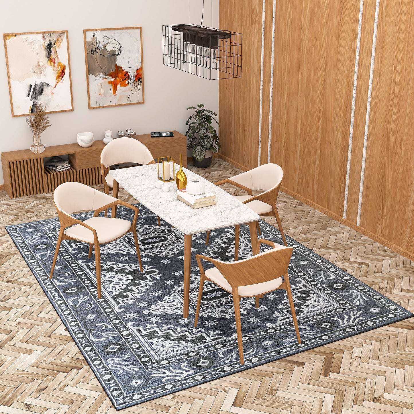 Premium Hand-Tufted Rug Made of 100% Wool - Wandering Star - 9x12 Feet