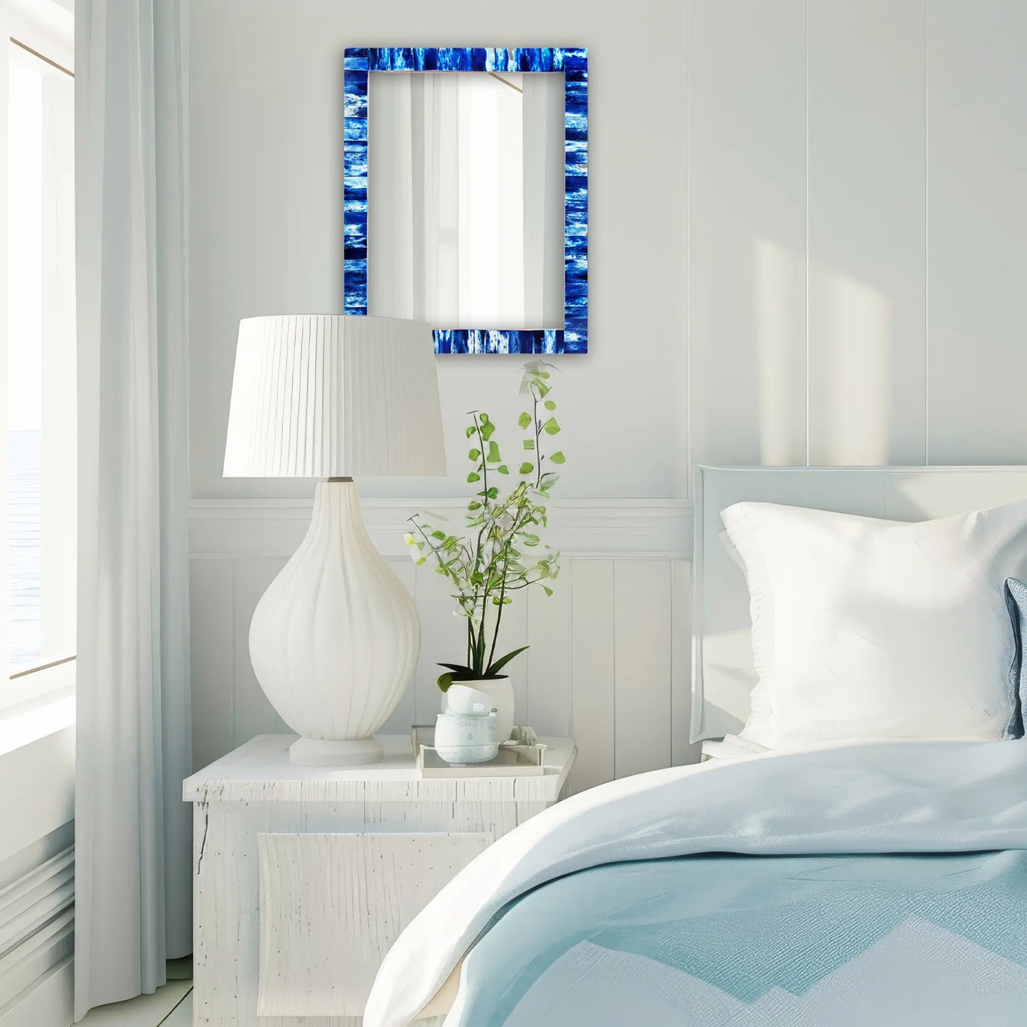 Classic Blue Mirror Bone Inlay Collection in 2 Sizes