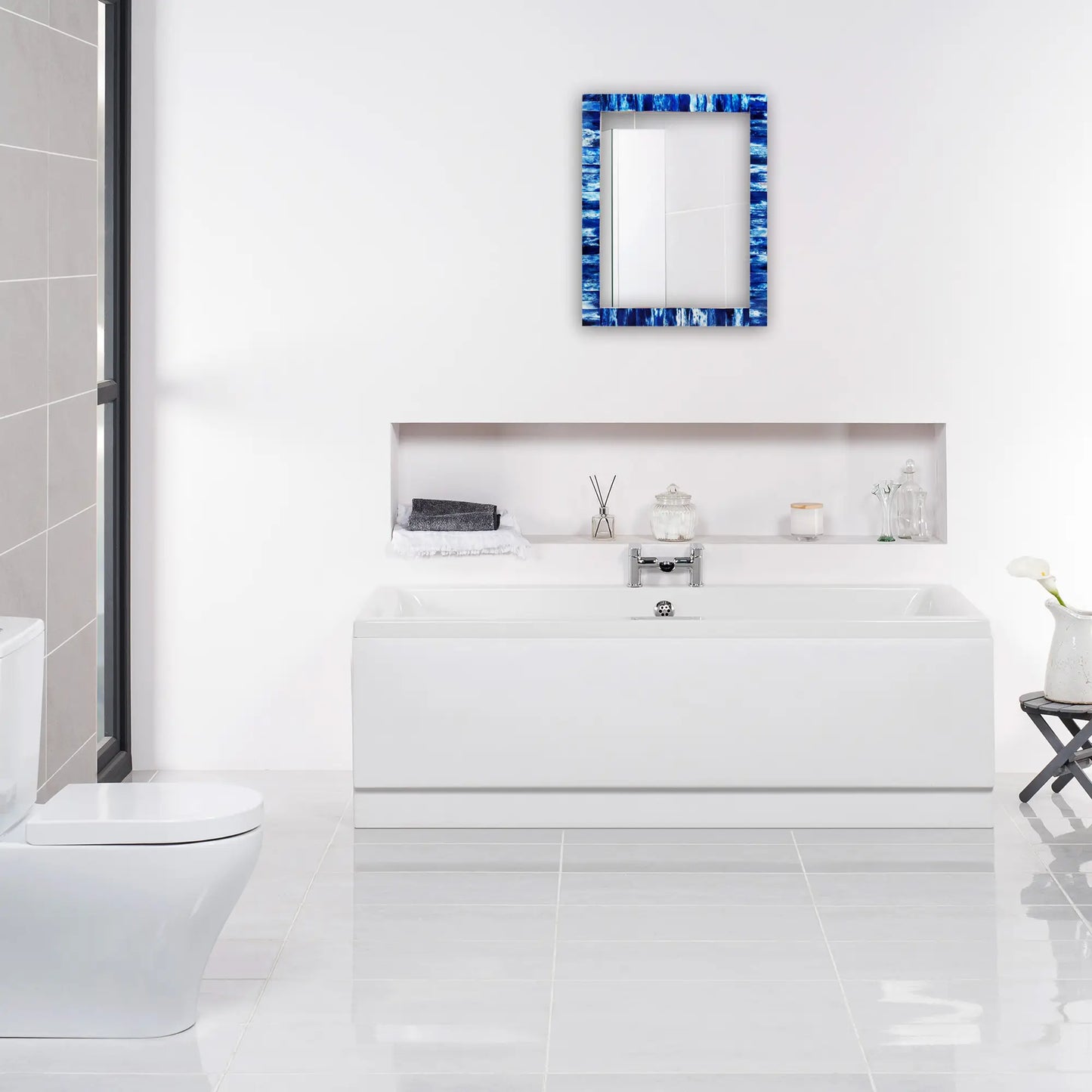 Classic Blue Mirror Bone Inlay Collection in 2 Sizes