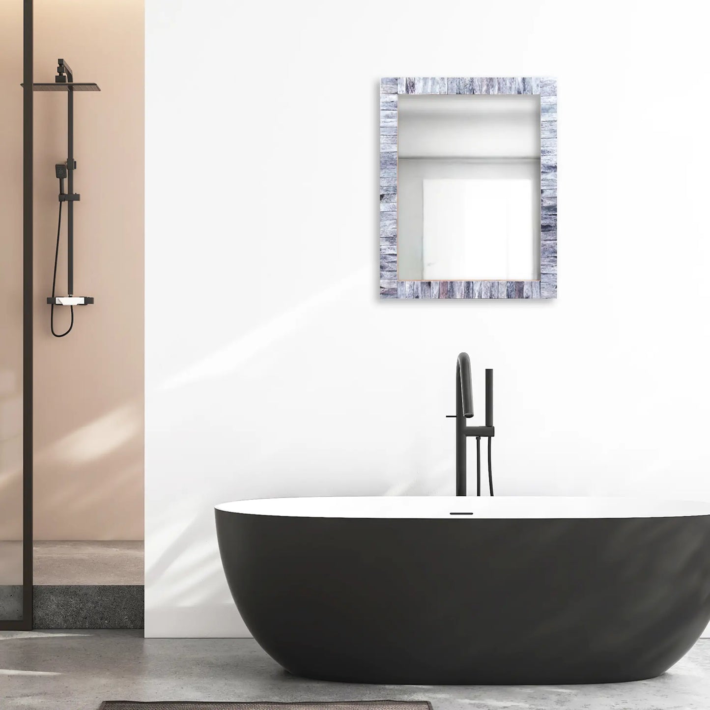 Make to Order Classic Grey Mirror Bone Inlay Collection in 4 Sizes