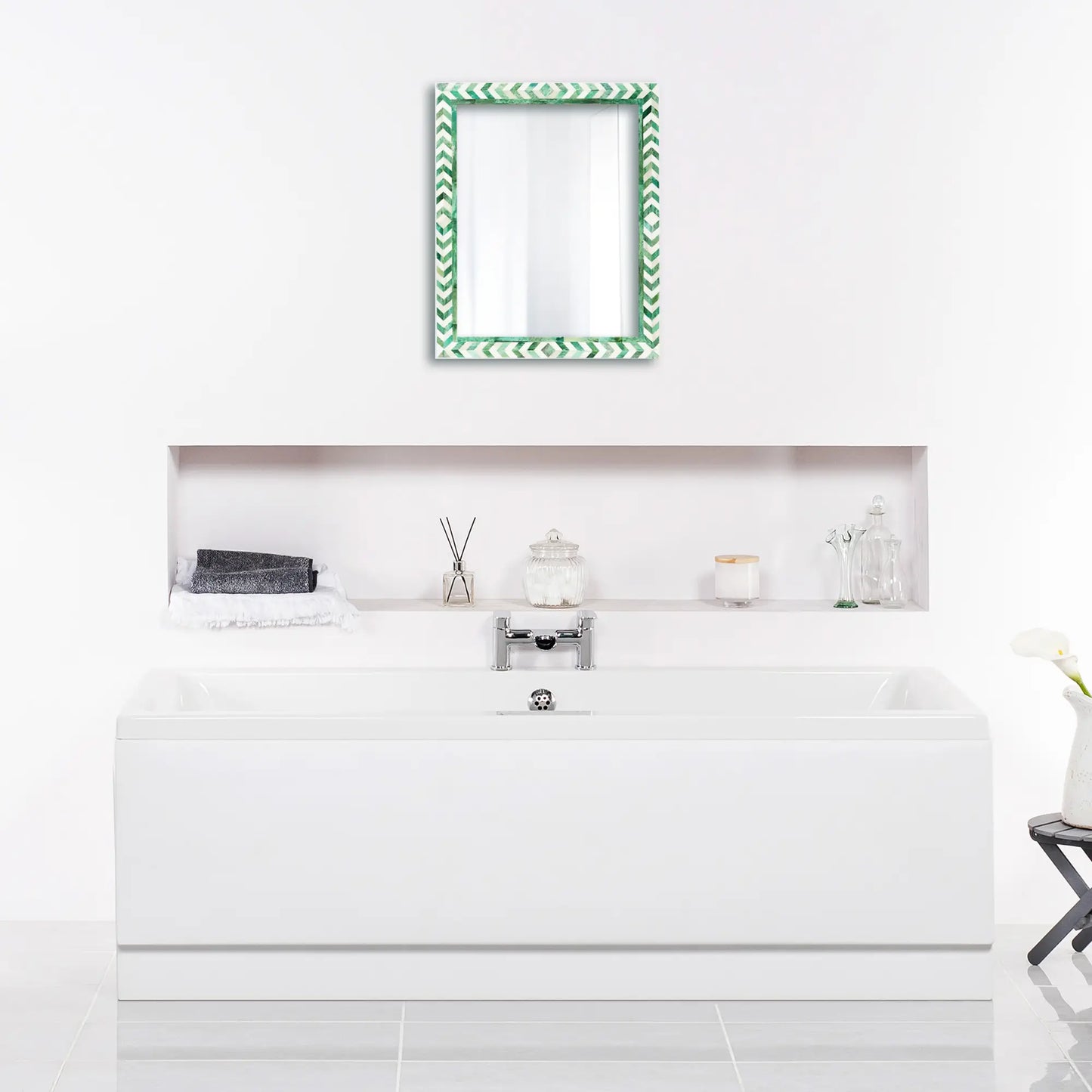 Make to Order Taj Green Mirror Bone Inlay Collection in 4 Sizes