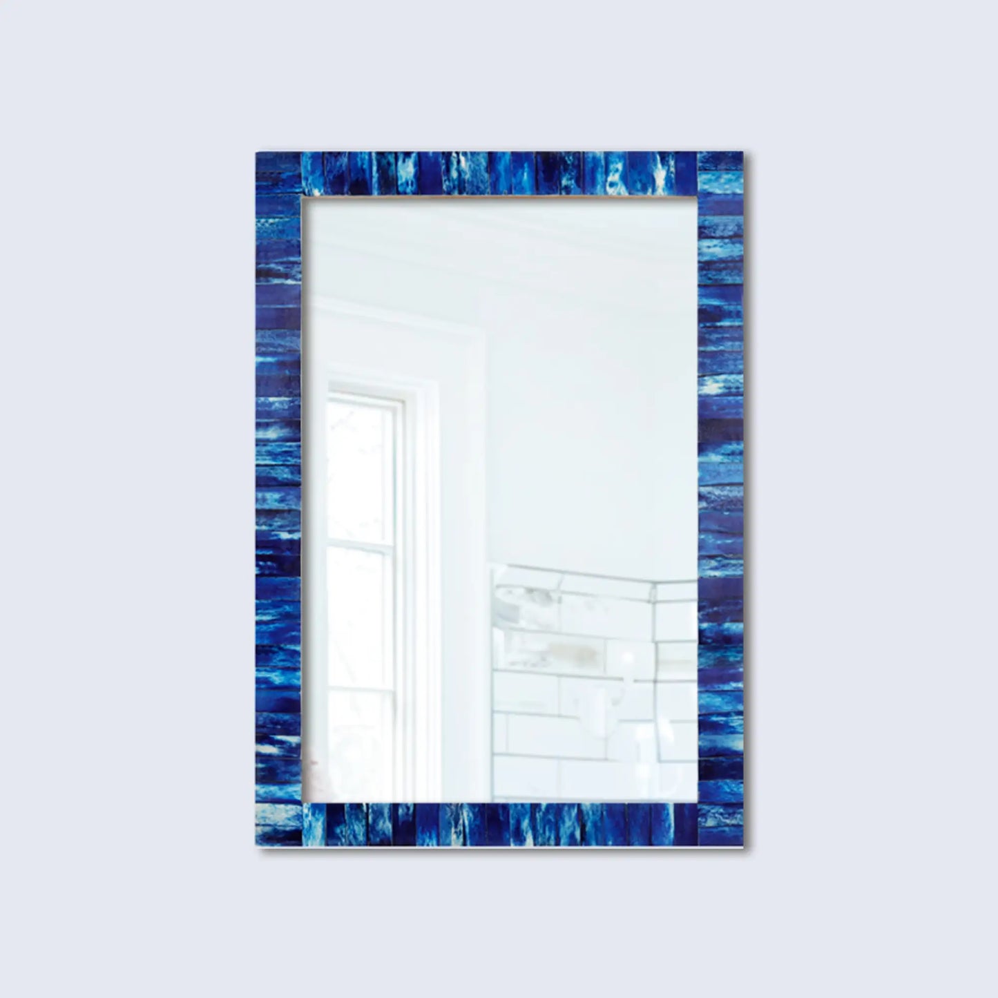 Classic Blue Mirror Bone Inlay Collection in 2 Sizes