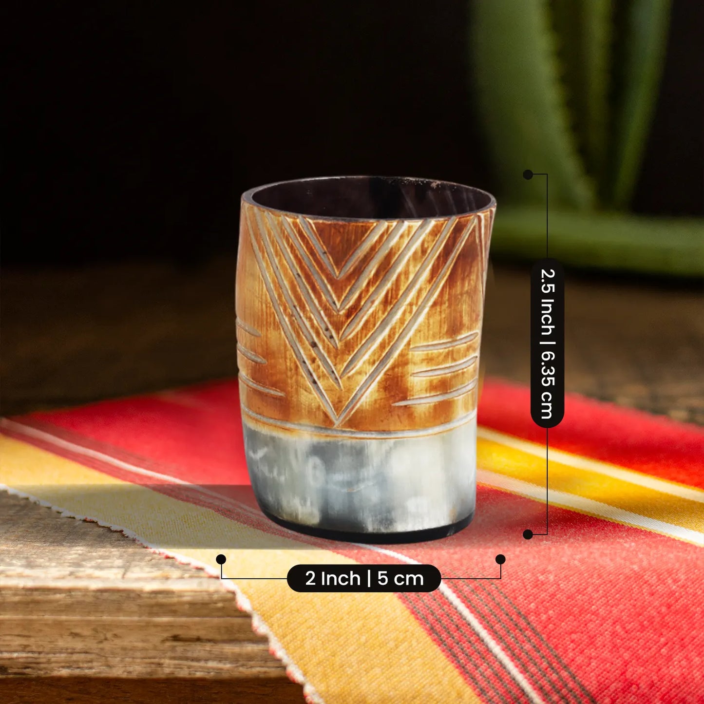 Horn Whiskey Shot Glasses Pack (4,8 & 12) – Hold Up to 6.5oz, Tribal Chevron