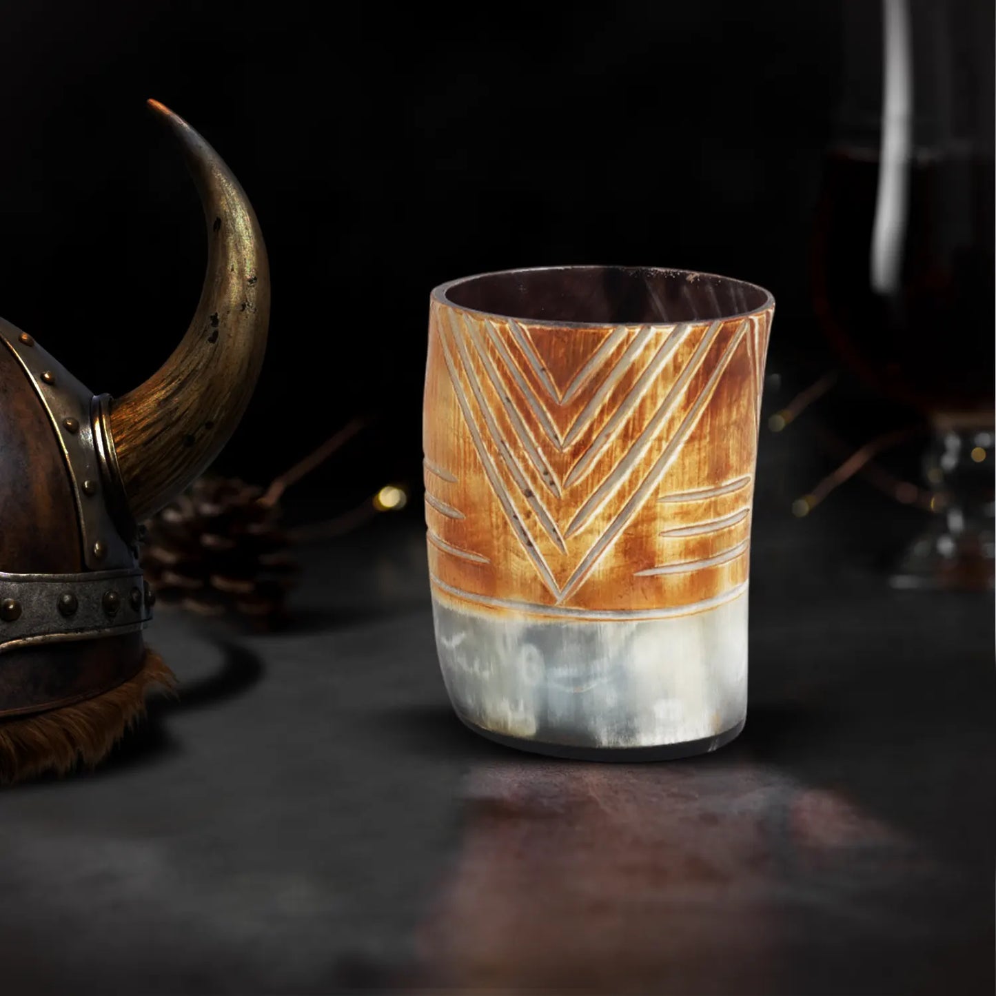 Horn Whiskey Shot Glasses Pack (4,8 & 12) – Hold Up to 6.5oz, Tribal Chevron