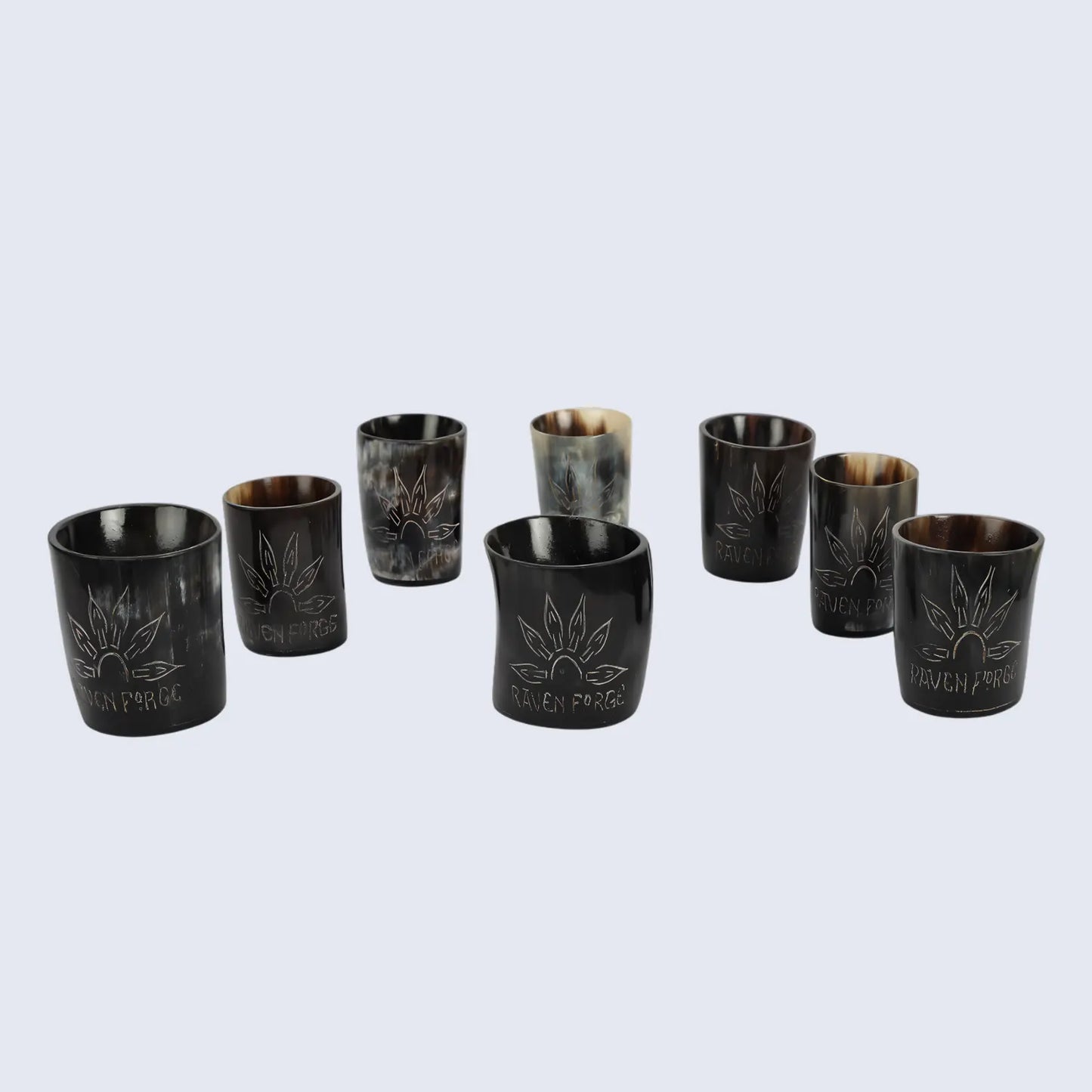 Horn Whiskey Shot Glasses Pack (4,8 & 12) – Hold Up to 6.5oz, Sunburst