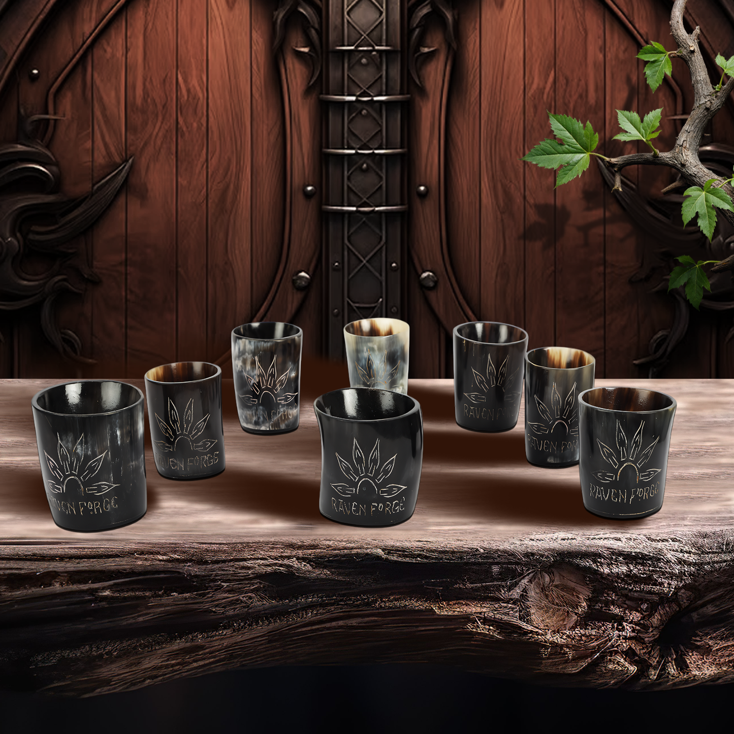 Horn Whiskey Shot Glasses Pack (4,8 & 12) – Hold Up to 6.5oz, Sunburst