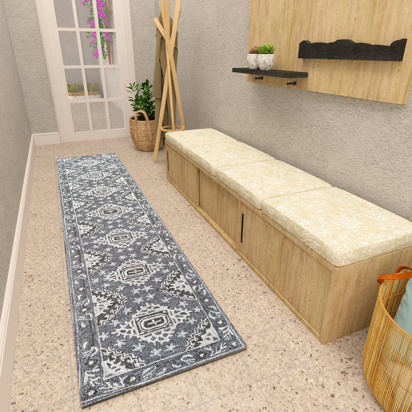Premium Hand-Tufted Rug Made of 100% Wool - Wandering Star - 2x8 Feet