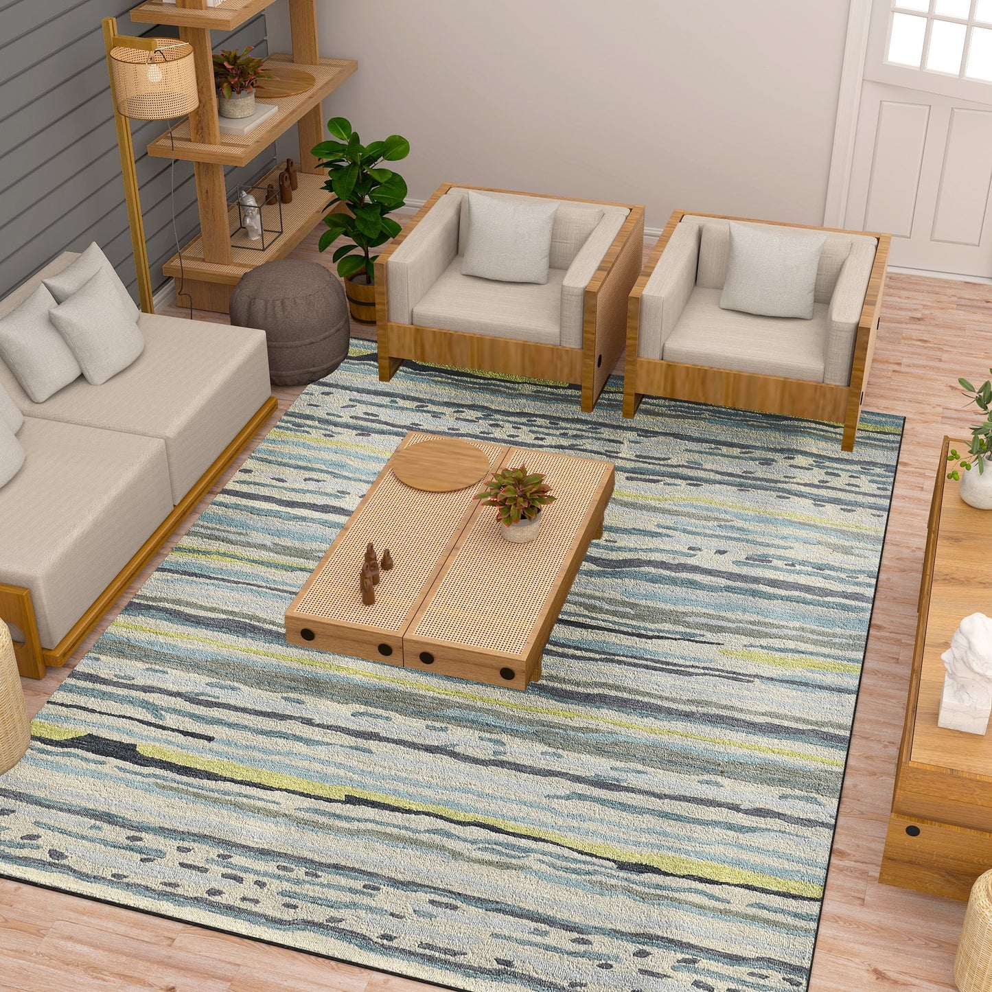 Premium Hand-Tufted Rug Made of 100% Wool - Winter Coast - 9x12 Feet