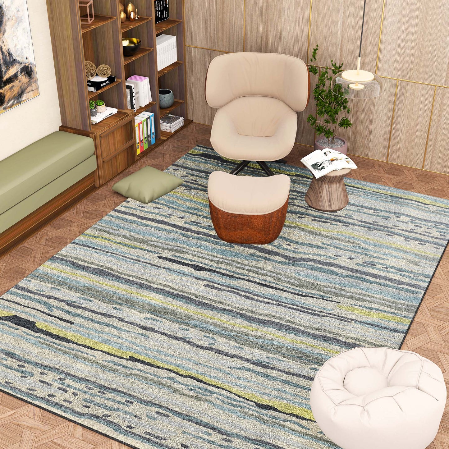 Premium Hand-Tufted Rug Made of 100% Wool - Winter Coast - 9x12 Feet