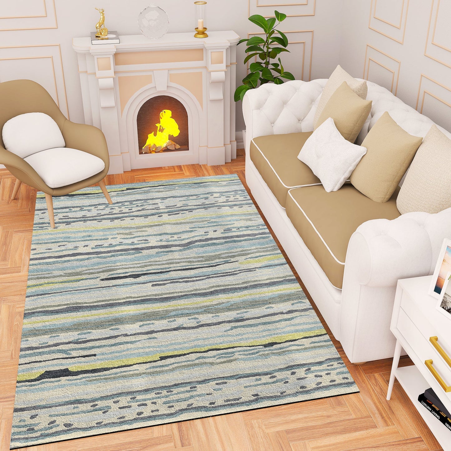 Premium Hand-Tufted Rug Made of 100% Wool - Winter Coast - 4x6 Feet