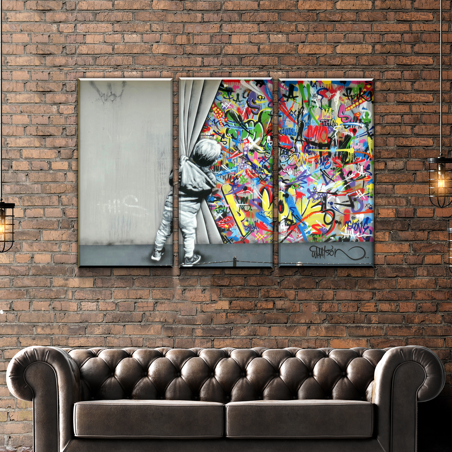Banksy Prints | Banksy Canvas Art | Banksy Prints for Sale | Graffiti Canvas Art | Behind the Curtain Reproduction