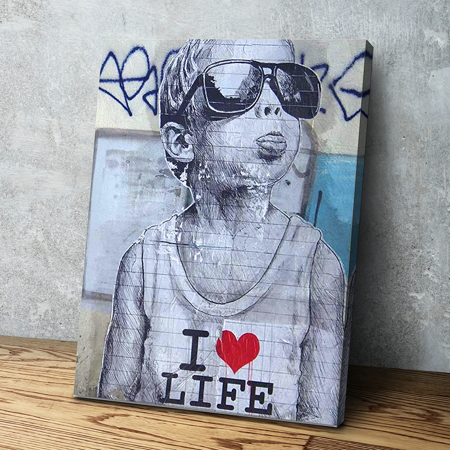 Banksy Prints | Banksy Canvas Art | Banksy Prints for Sale | BANKSY I Love Life Reproduction | Canvas Wall Art