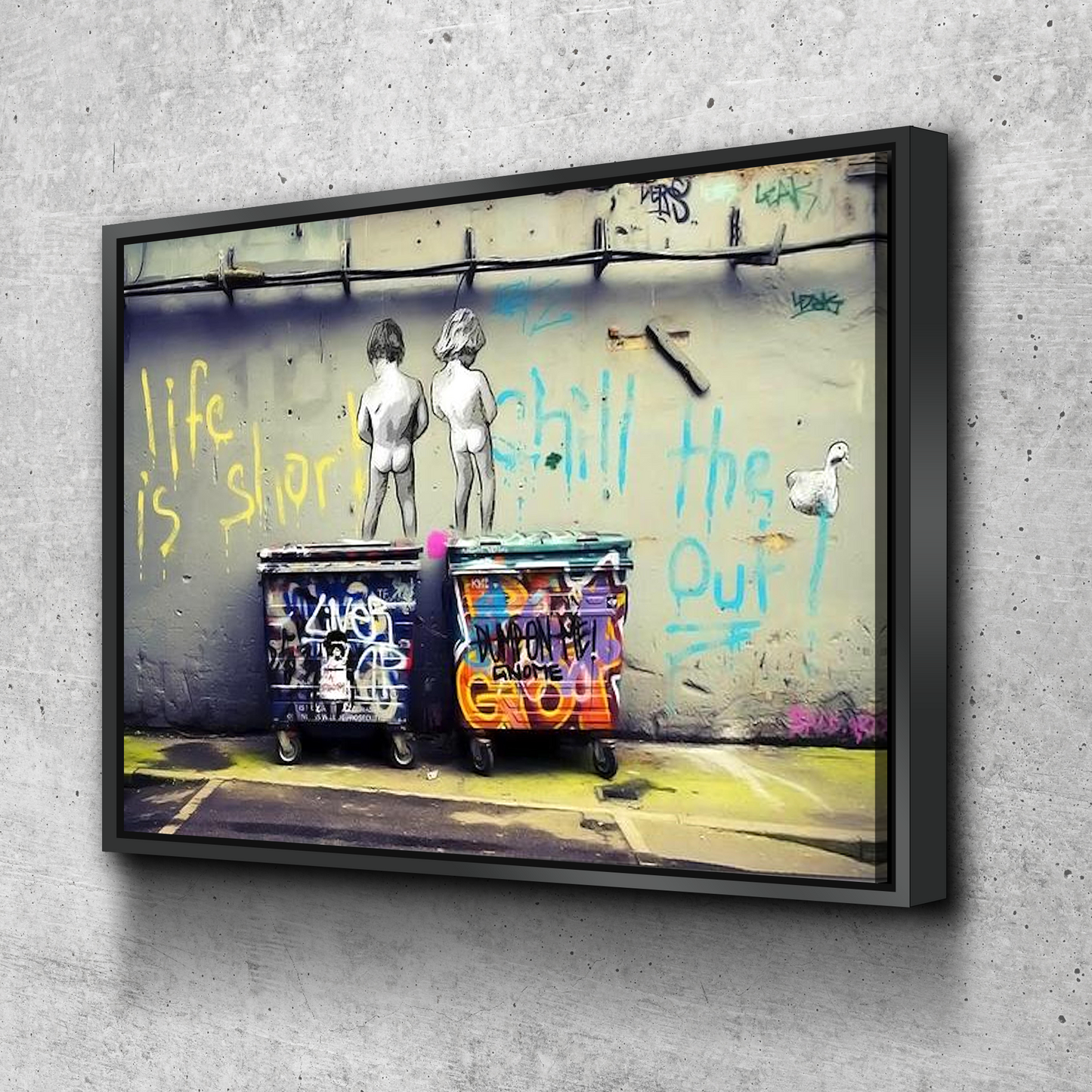 Banksy Style Life is Short – Banksy Inspired Wall Art – Ready to Hang Canvas