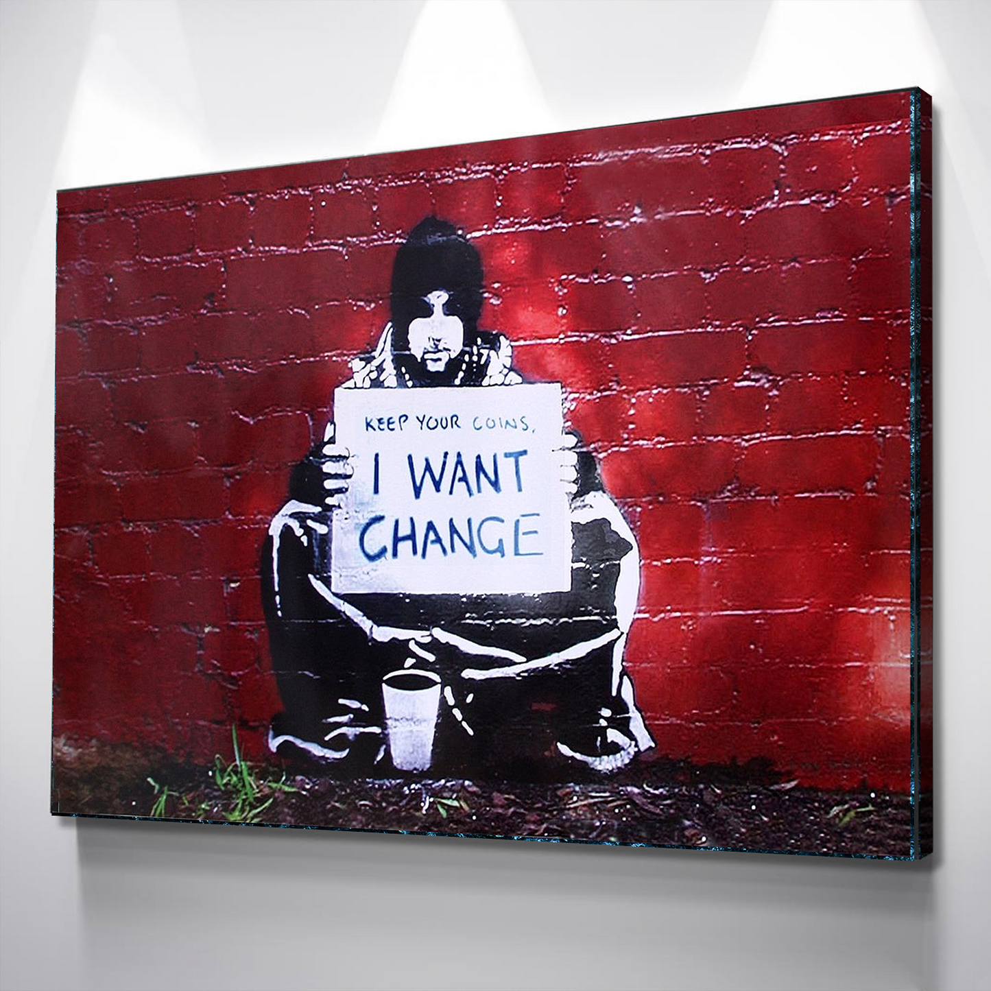 Banksy Prints | Banksy Canvas Art | Banksy Prints for Sale | Graffiti Canvas Art | Keep Your Coins I Want Change Reproduction
