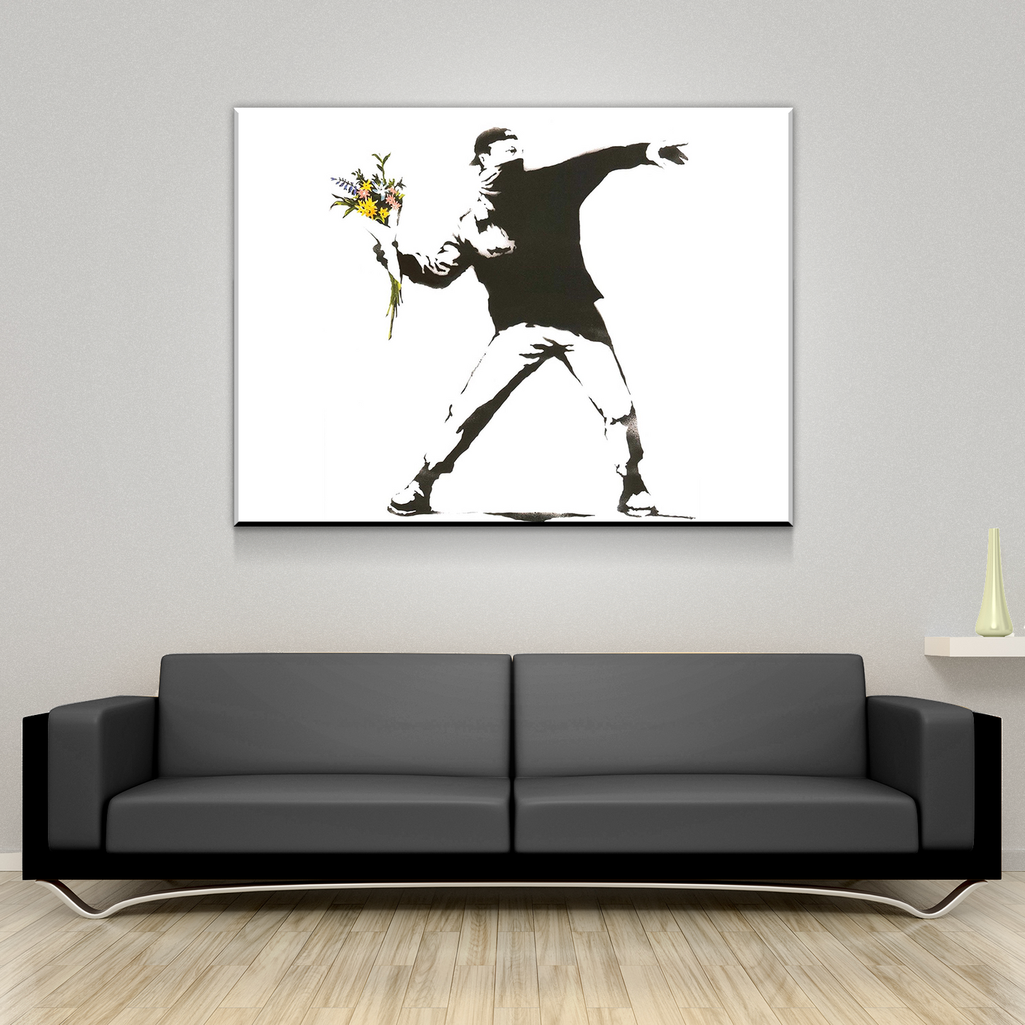 Banksy Prints | Banksy Canvas Art | Banksy Prints for Sale | Graffiti Canvas Art | Flower Thrower Reproduction