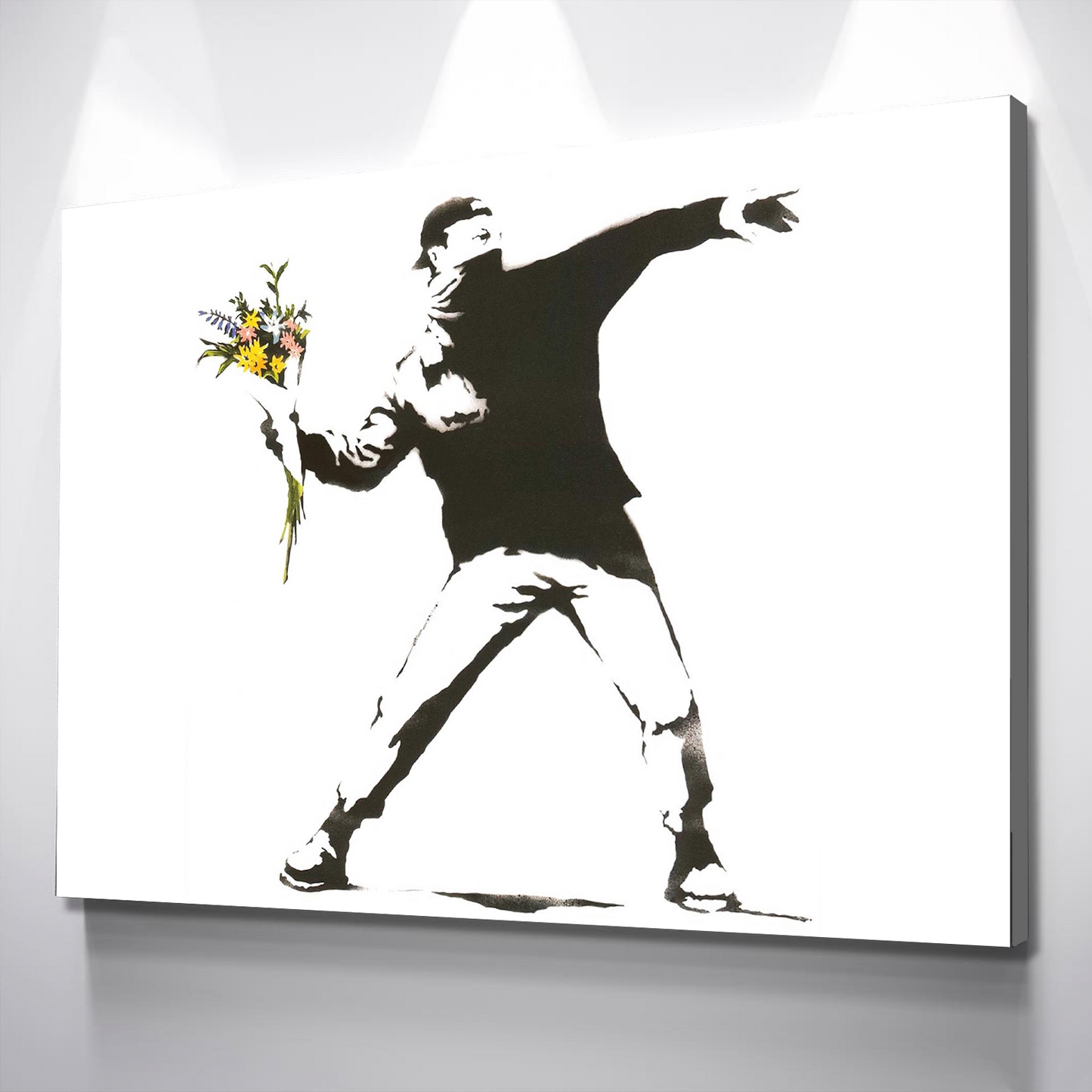 Banksy Prints | Banksy Canvas Art | Banksy Prints for Sale | Graffiti Canvas Art | Flower Thrower Reproduction