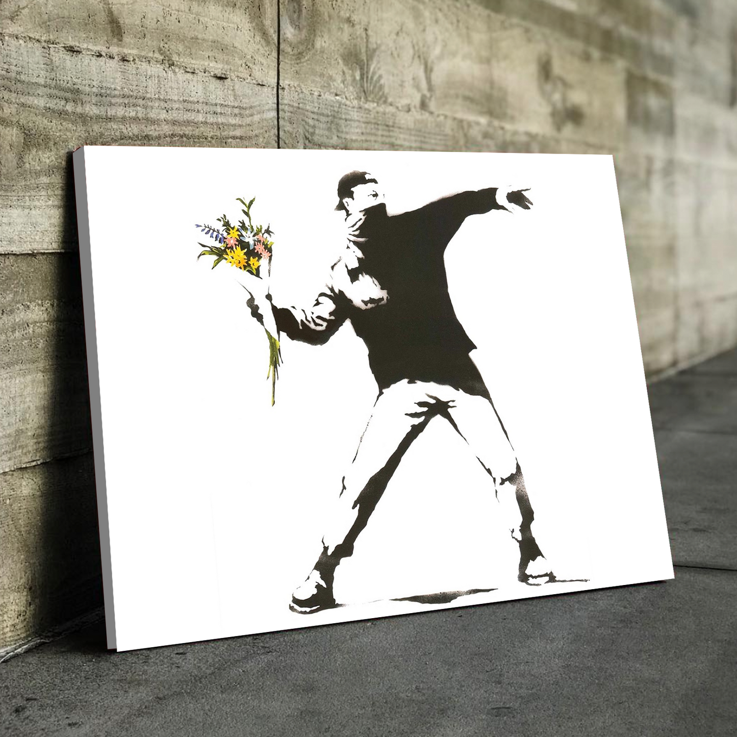 Banksy Prints | Banksy Canvas Art | Banksy Prints for Sale | Graffiti Canvas Art | Flower Thrower Reproduction