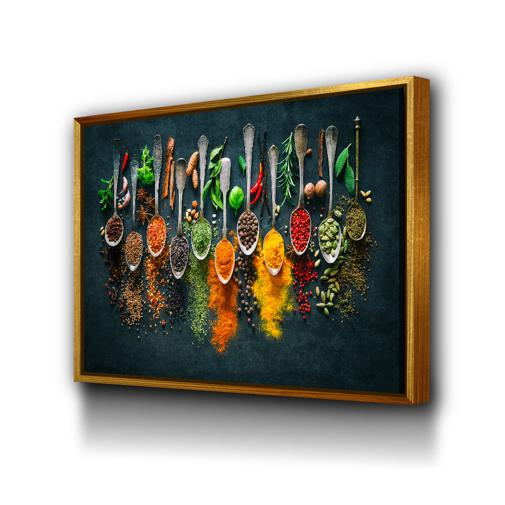 Herbs and Spices Kitchen Wall Art - Kitchen Cooking Canvas Print