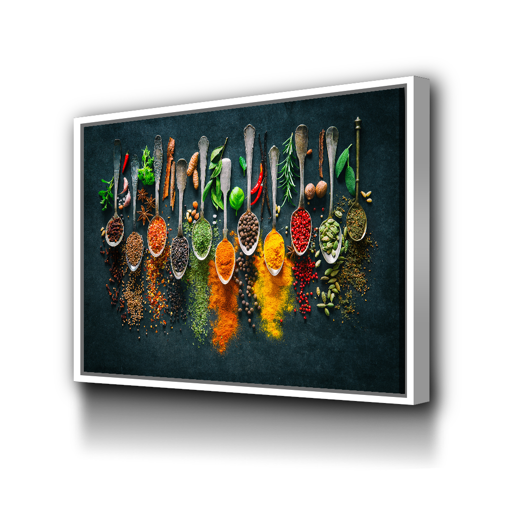 Herbs and Spices Kitchen Wall Art - Kitchen Cooking Canvas Print