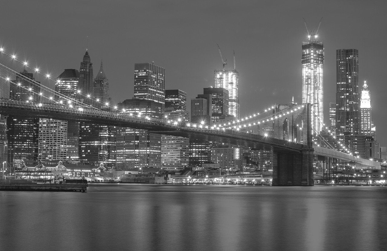 New York City B&W Panoramic Canvas Wall Art Print Ready To Hang NYC Large Wall Art, NYC Print, art, Photo, Canvas, NYC Poster