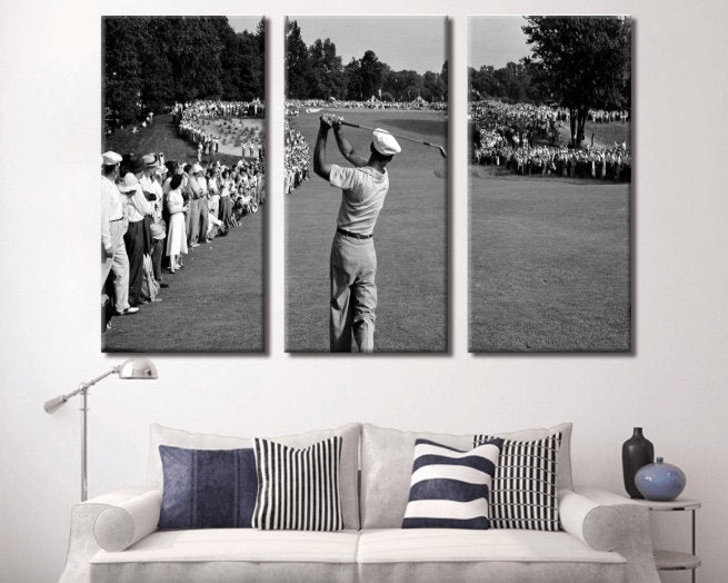 Ben Hogan Famous Golf Shot Icon Canvas Wall Art Print