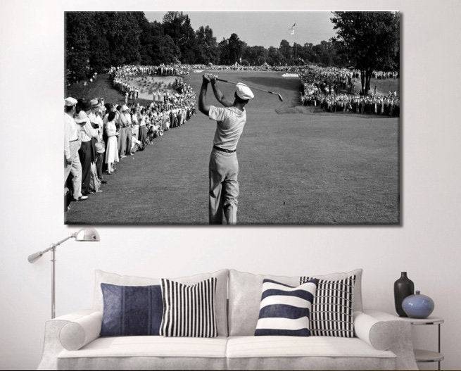 Ben Hogan Famous Golf Shot Icon Canvas Wall Art Print