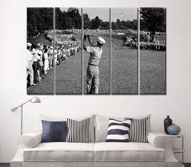 Ben Hogan Famous Golf Shot Icon Canvas Wall Art Print
