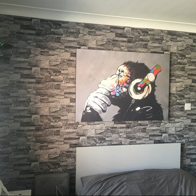 Banksy Prints | Banksy Canvas Art | Banksy Prints for Sale | Graffiti Canvas Art | DJ Monkey Reproduction