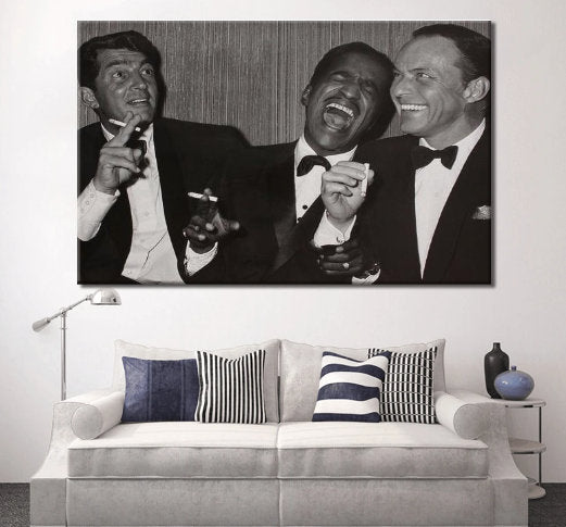 Sinatra Poster | Rat Pack Laughing Canvas Wall Art