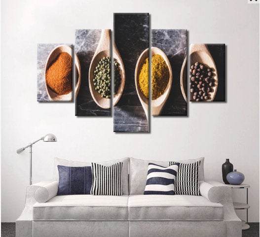 Kitchen Wall Art | Kitchen Canvas Wall Art | Kitchen Prints | Kitchen Artwork | Wooden Spoons