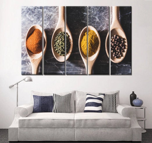 Kitchen Wall Art | Kitchen Canvas Wall Art | Kitchen Prints | Kitchen Artwork | Wooden Spoons