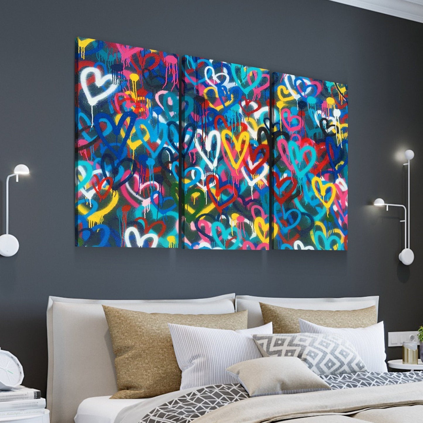Banksy Prints | Banksy Canvas Art | Banksy Prints for Sale | Love Hearts Graffiti Reproduction