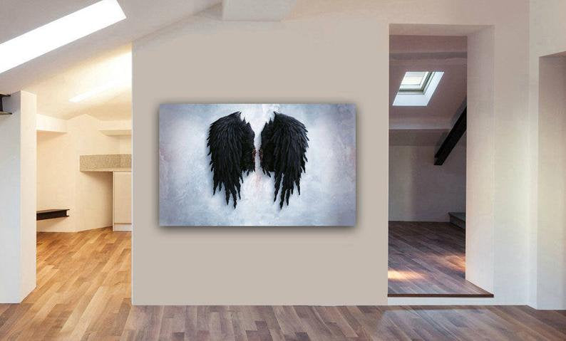 BANKSY Style Angel Wings Banksy Print Banksy Poster Banksy Art Wall Art Ready to Hang Canvas WB