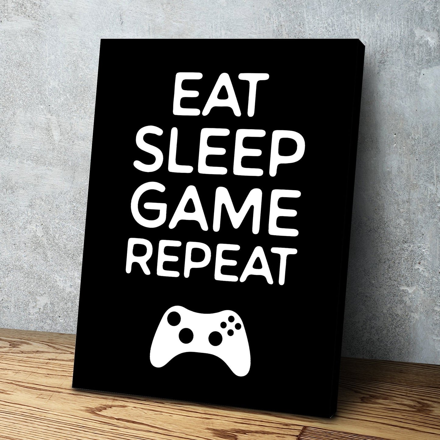 Gaming Poster | Gamer Wall Art | Gaming Canvas Wall Art | Video Gamer Decor | Eat Sleep Game Repeat