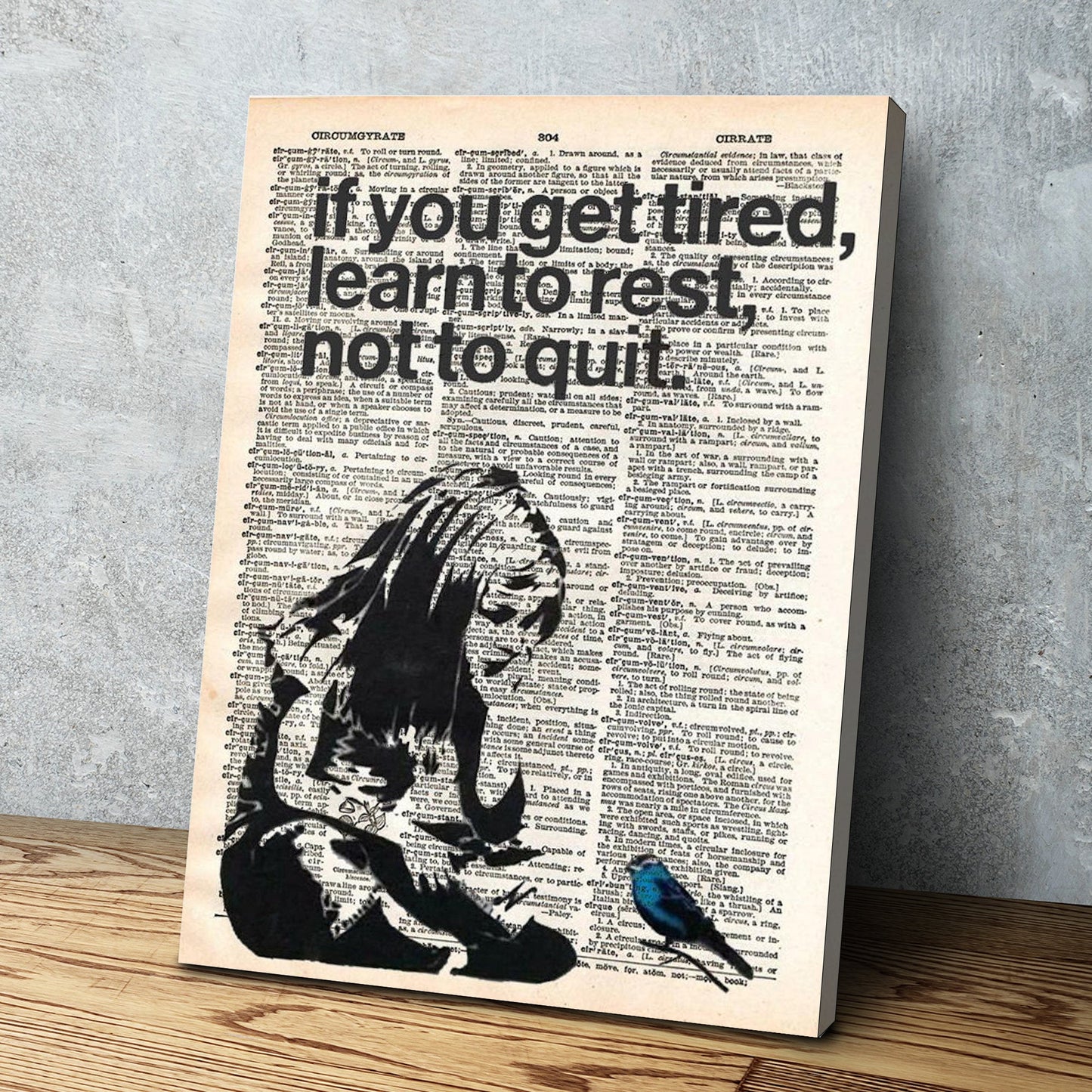 Banksy Prints | Banksy Canvas Art | Banksy Prints for Sale | Banksy If You Get Tired Learn To Rest Reproduction | Canvas Wall Art