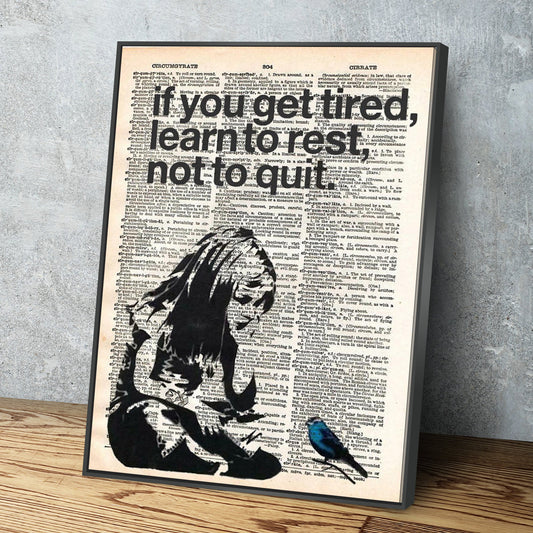 Banksy Prints | Banksy Canvas Art | Banksy Prints for Sale | Banksy If You Get Tired Learn To Rest Reproduction | Canvas Wall Art